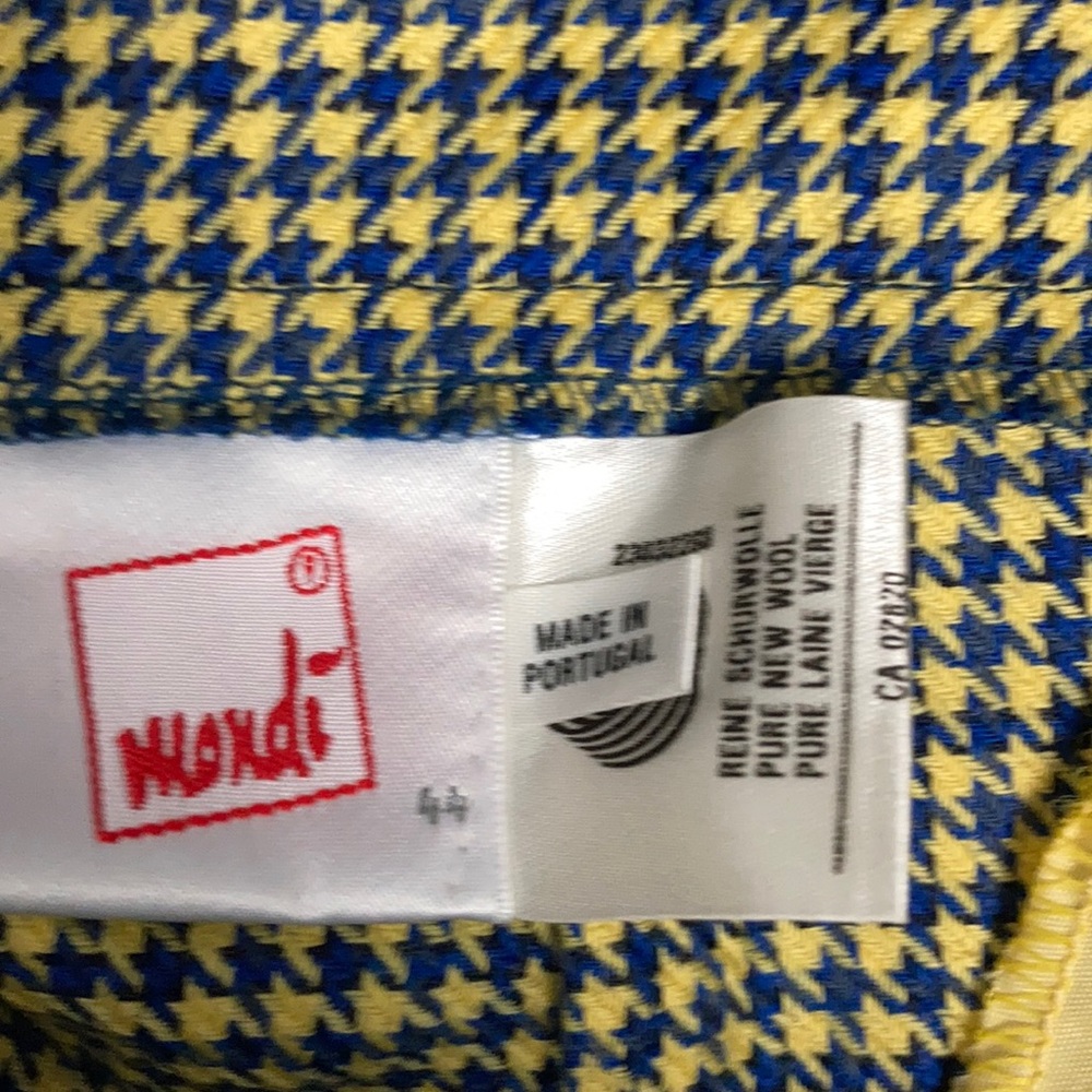Mondi Vintage wool houndstooth pants.blue/yellow. - Picture 3 of 3